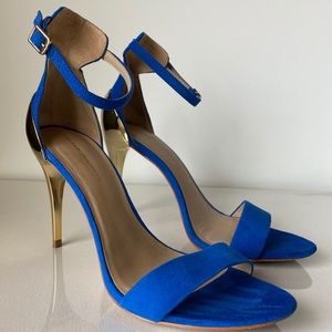 Zara royal blue open toe stiletto